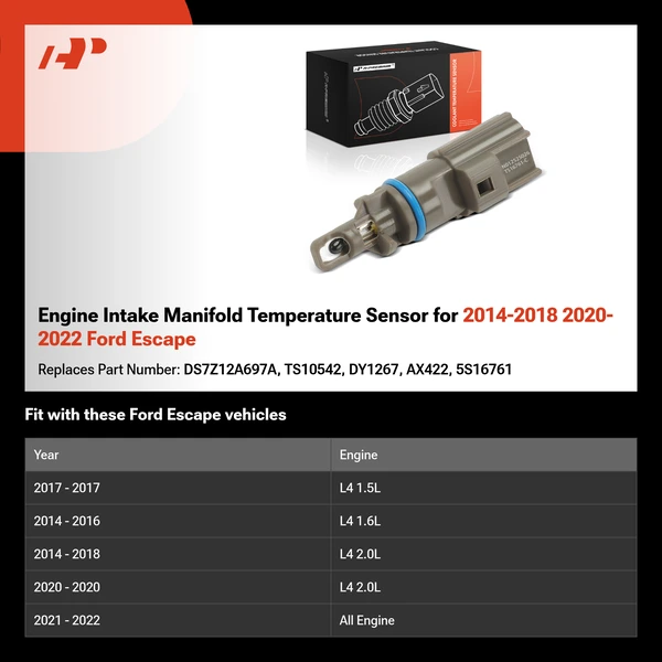 Engine Intake Manifold Temperature Sensor for 2014-2018 2020-2022 Ford Escape