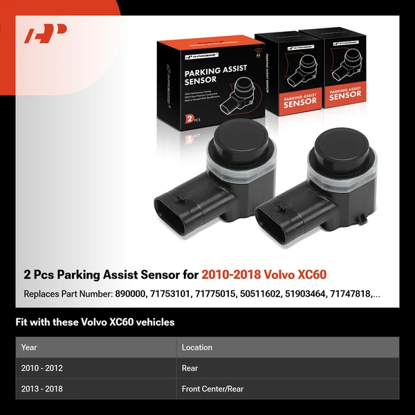 2 Pcs Parking Assist Sensor for 2010-2018 Volvo XC60