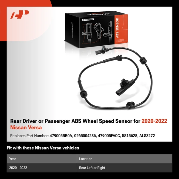 Rear Driver or Passenger ABS Wheel Speed Sensor for 2020-2022 Nissan Versa