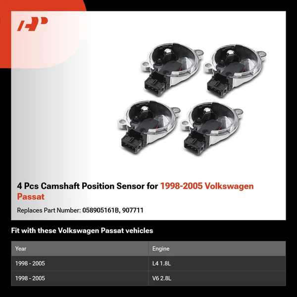 4 Pcs Camshaft Position Sensor for 1998-2005 Volkswagen Passat