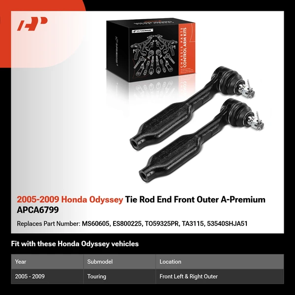 2005-2009 Honda Odyssey Tie Rod End Front Outer A-Premium APCA6799