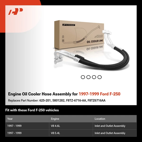 Engine Oil Cooler Hose Assembly for 1997-1999 Ford F-250