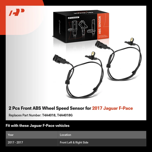 2 Pcs Front ABS Wheel Speed Sensor for 2017 Jaguar F-Pace