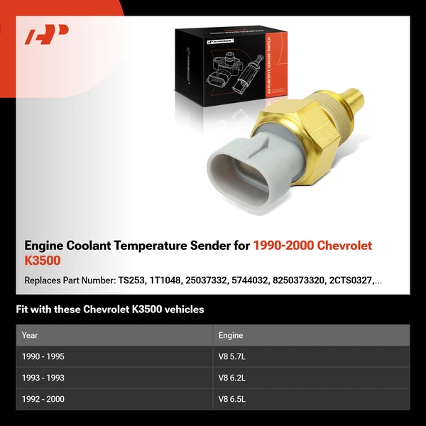 Engine Coolant Temperature Sender for 1990-2000 Chevrolet K3500