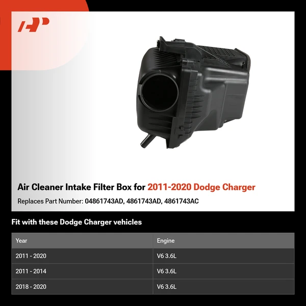 Air Cleaner Intake Filter Box for 2011-2020 Dodge Charger