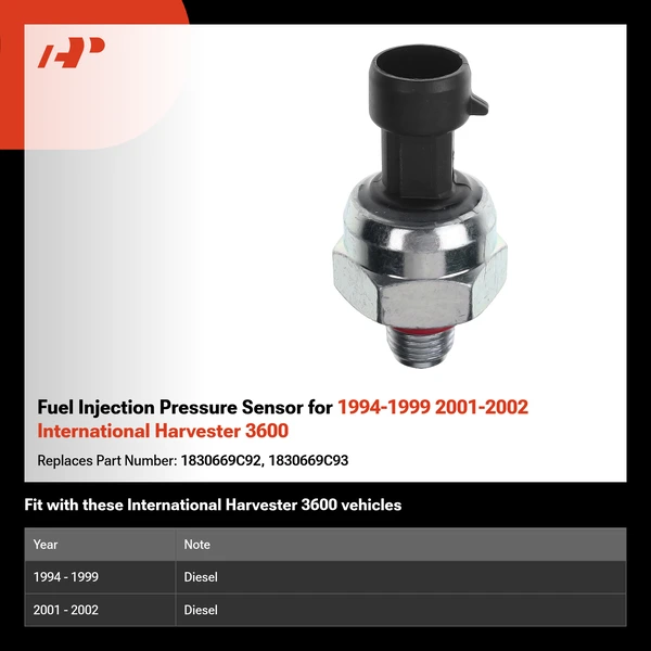 Fuel Injection Pressure Sensor for 1994-1999 2001-2002 International Harvester 3600
