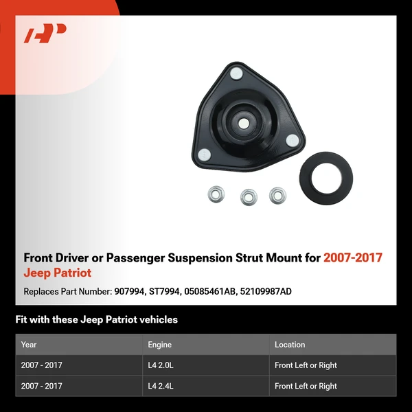 Front Driver or Passenger Suspension Strut Mount for 2007-2017 Jeep Patriot
