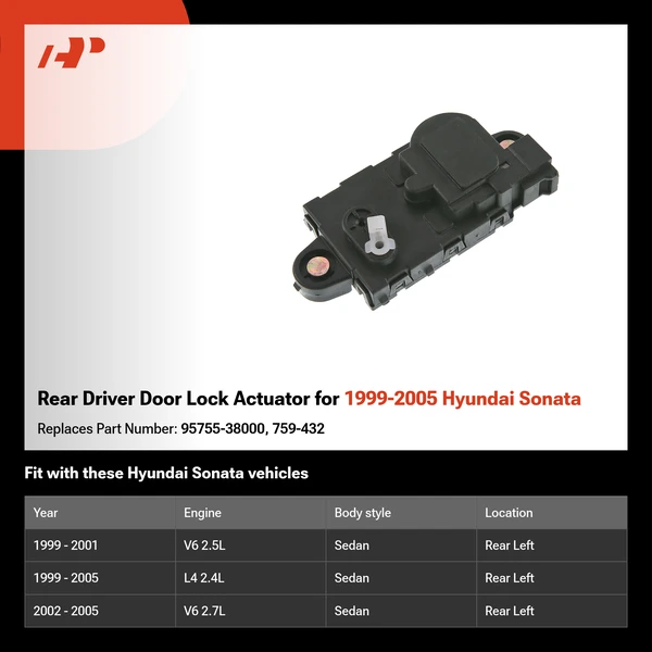 Rear Driver Door Lock Actuator for 1999-2005 Hyundai Sonata