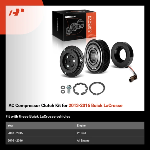 AC Compressor Clutch Kit for 2013-2016 Buick LaCrosse