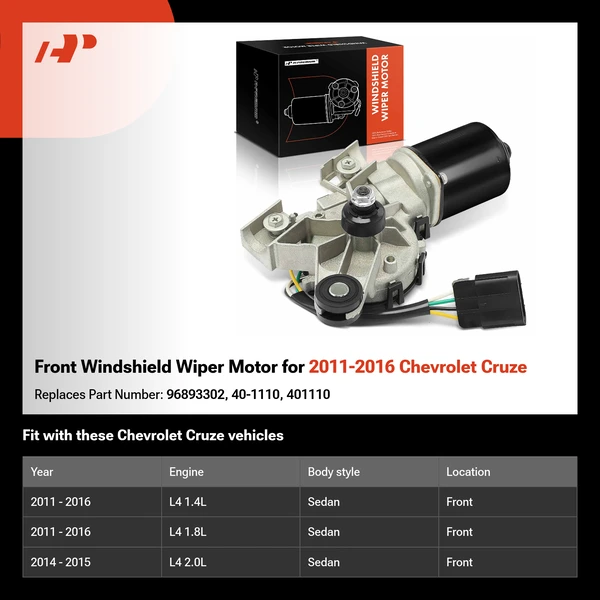 Front Windshield Wiper Motor for 2011-2016 Chevrolet Cruze