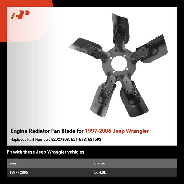 Engine Radiator Fan Blade for 1997-2006 Jeep Wrangler