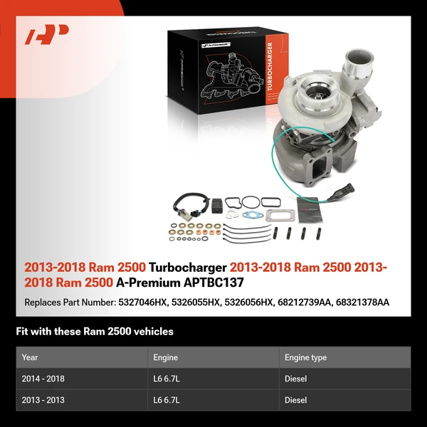 2013-2018 Ram 2500 Turbocharger 2013-2018 Ram 2500 2013-2018 Ram 2500 A-Premium APTBC137