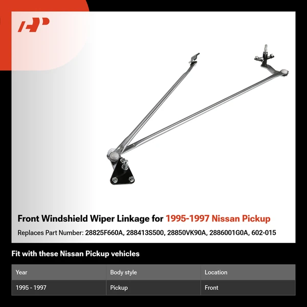 Front Windshield Wiper Linkage for 1995-1997 Nissan Pickup