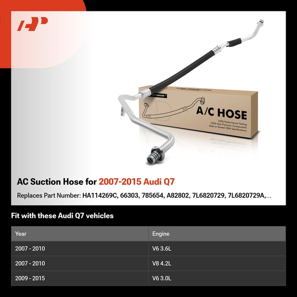 AC Suction Hose for 2007-2015 Audi Q7