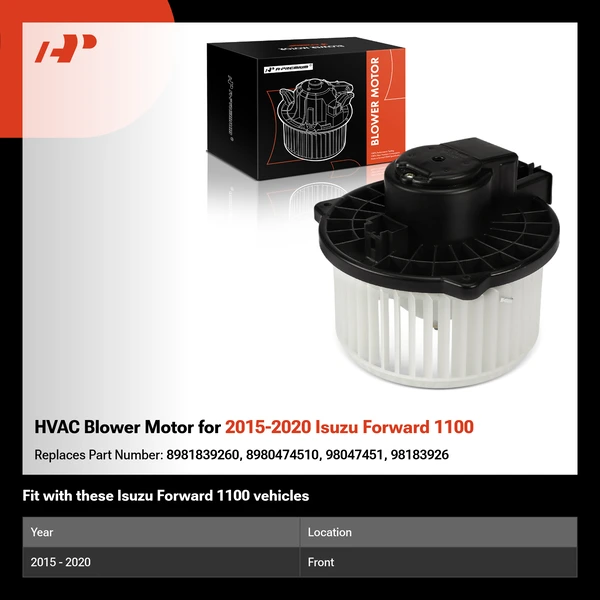 HVAC Blower Motor for 2015-2020 Isuzu Forward 1100