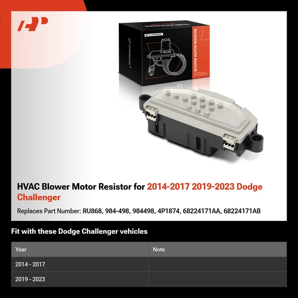 HVAC Blower Motor Resistor for 2014-2017 2019-2023 Dodge Challenger
