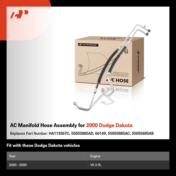 AC Manifold Hose Assembly for 2000 Dodge Dakota
