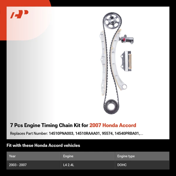 7 Pcs Engine Timing Chain Kit for 2007 Honda Accord