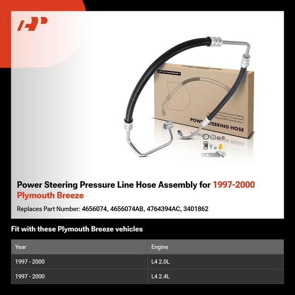 Power Steering Pressure Line Hose Assembly for 1997-2000 Plymouth Breeze