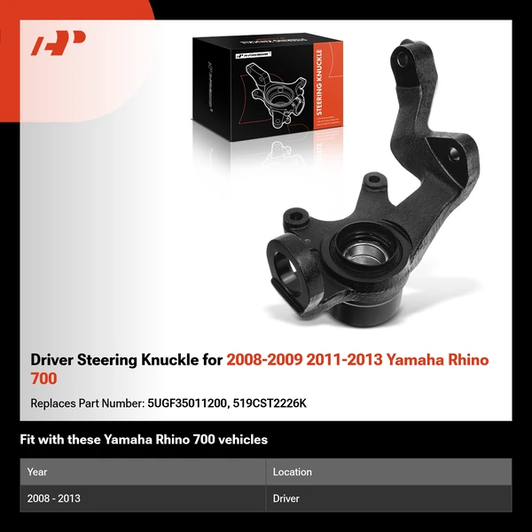 Driver Steering Knuckle for 2008-2009 2011-2013 Yamaha Rhino 700