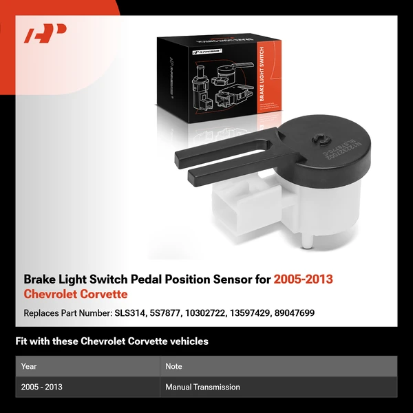 Brake Light Switch Pedal Position Sensor for 2005-2013 Chevrolet Corvette