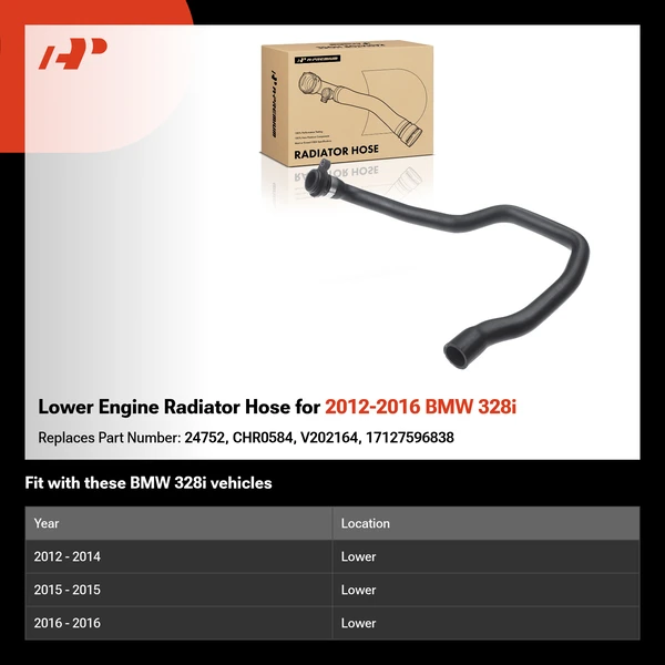 Lower Engine Radiator Hose for 2012-2016 BMW 328i