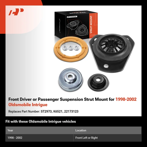 Front Driver or Passenger Suspension Strut Mount for 1998-2002 Oldsmobile Intrigue