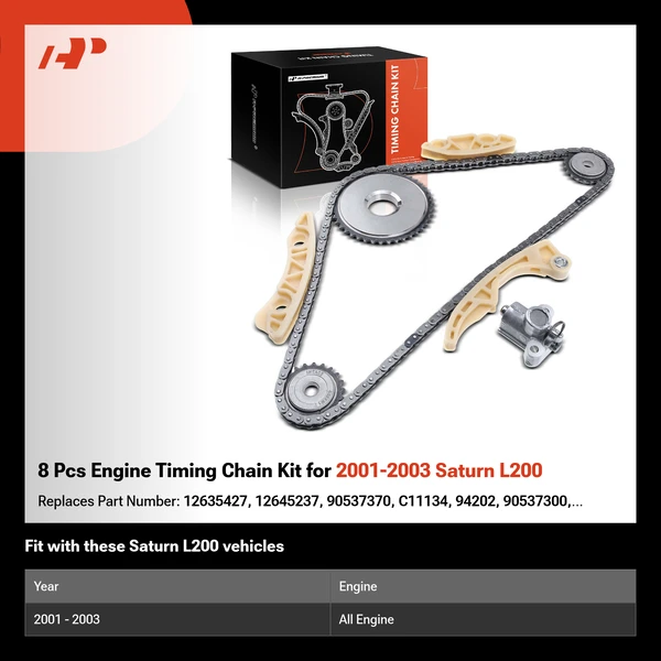 8 Pcs Engine Timing Chain Kit for 2001-2003 Saturn L200