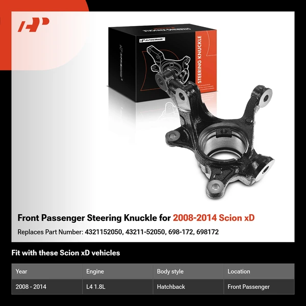 Front Passenger Steering Knuckle for 2008-2014 Scion xD