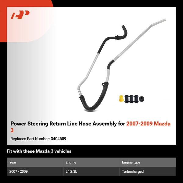 Power Steering Return Line Hose Assembly for 2007-2009 Mazda 3