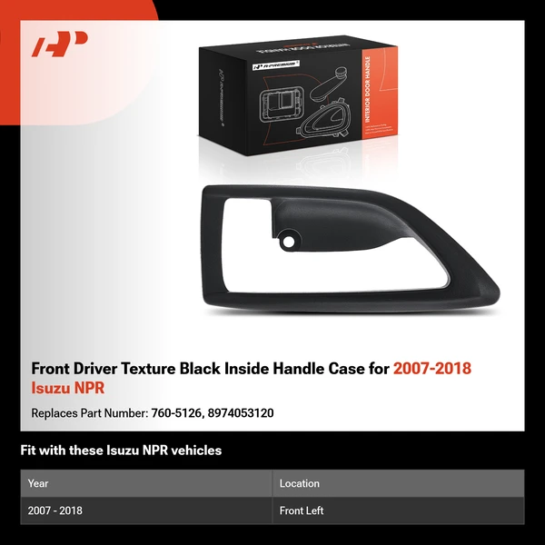 Front Driver Texture Black Inside Handle Case for 2007-2018 Isuzu NPR