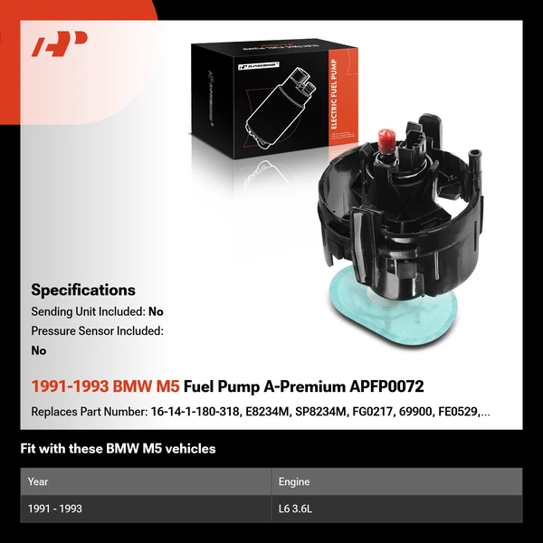 1991-1993 BMW M5 Fuel Pump A-Premium APFP0072