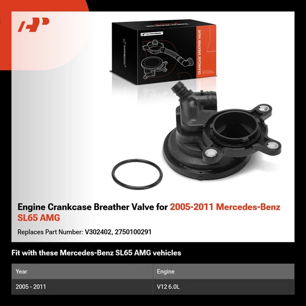 Engine Crankcase Breather Valve for 2005-2011 Mercedes-Benz SL65 AMG