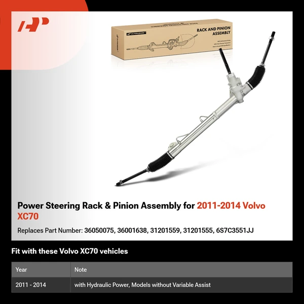 Power Steering Rack & Pinion Assembly for 2011-2014 Volvo XC70