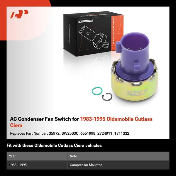 AC Condenser Fan Switch for 1983-1995 Oldsmobile Cutlass Ciera