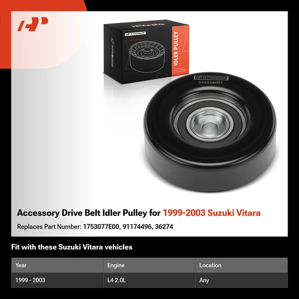 Accessory Drive Belt Idler Pulley for 1999-2003 Suzuki Vitara