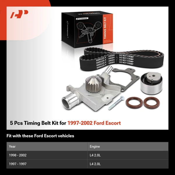 5 Pcs Timing Belt Kit for 1997-2002 Ford Escort