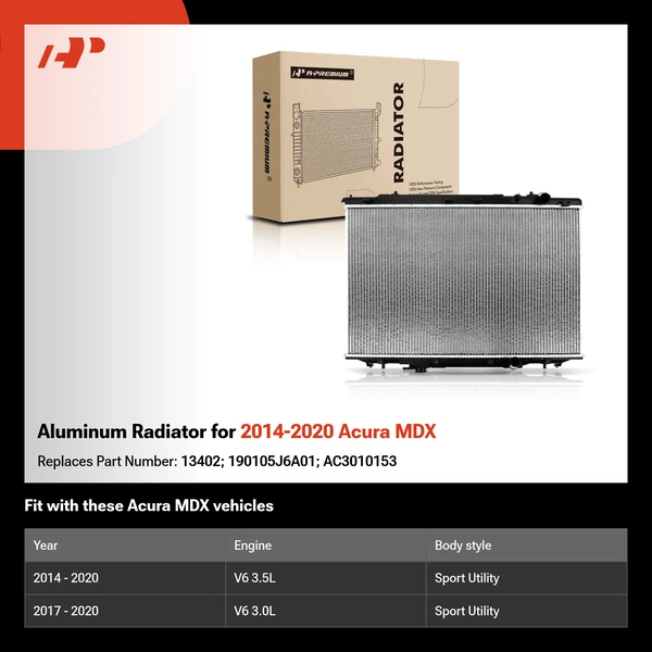 Aluminum Radiator for 2014-2020 Acura MDX
