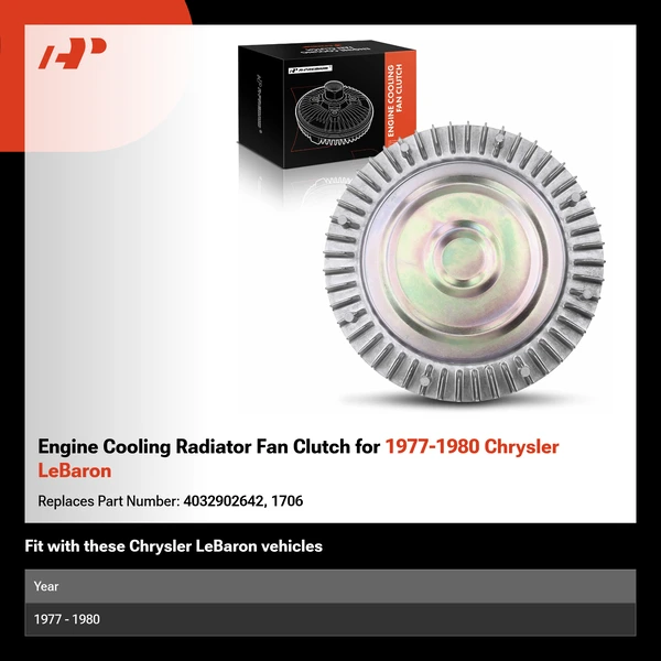 Engine Cooling Radiator Fan Clutch for 1977-1980 Chrysler LeBaron