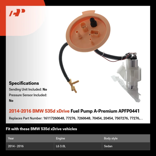 2014-2016 BMW 535d xDrive Fuel Pump A-Premium APFP0441