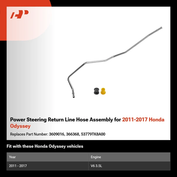 Power Steering Return Line Hose Assembly for 2011-2017 Honda Odyssey