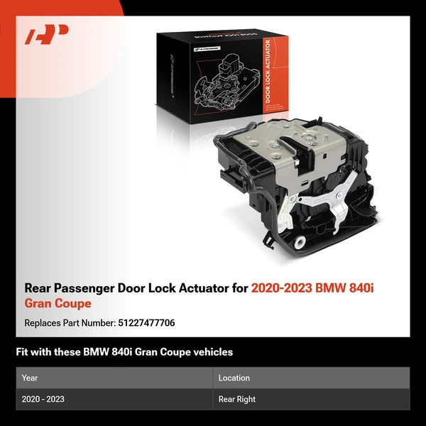 Rear Passenger Door Lock Actuator for 2020-2023 BMW 840i Gran Coupe