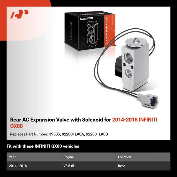 Rear AC Expansion Valve with Solenoid for 2014-2018 INFINITI QX80