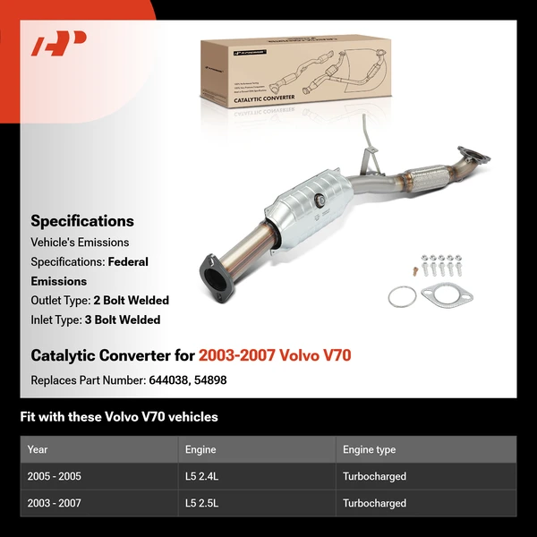 Catalytic Converter for 2003-2007 Volvo V70