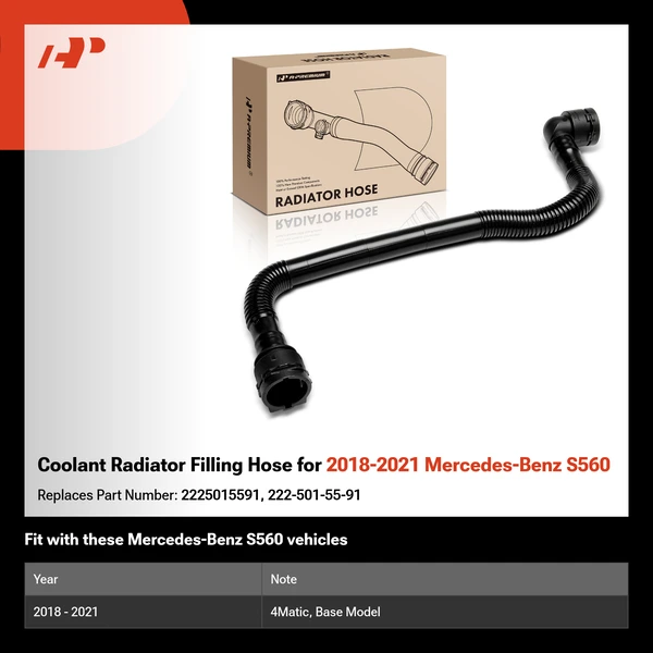 Coolant Radiator Filling Hose for 2018-2021 Mercedes-Benz S560