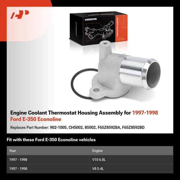 Engine Coolant Thermostat Housing Assembly for 1997-1998 Ford E-350 Econoline