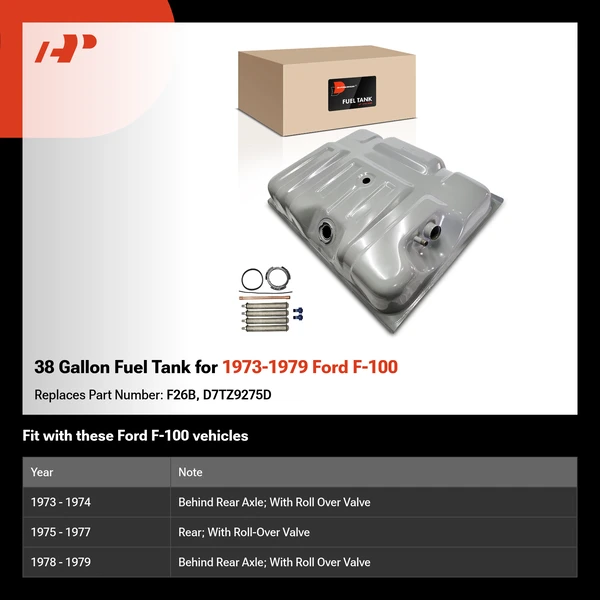 38 Gallon Fuel Tank for 1973-1979 Ford F-100