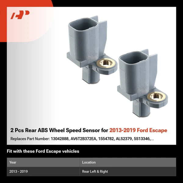 2 Pcs Rear ABS Wheel Speed Sensor for 2013-2019 Ford Escape