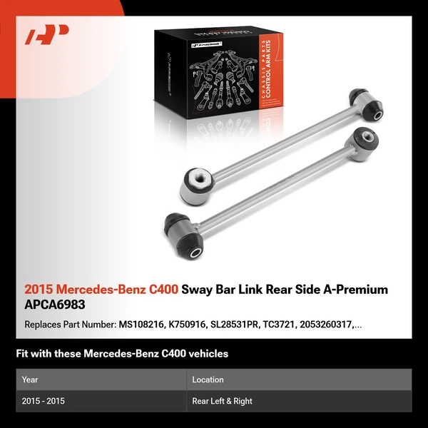 2015 Mercedes-Benz C400 Sway Bar Link Rear Side A-Premium APCA6983