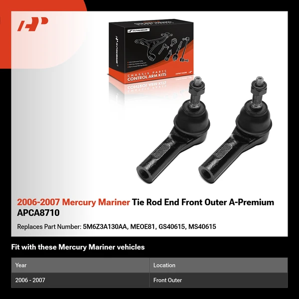 2006-2007 Mercury Mariner Tie Rod End Front Outer A-Premium APCA8710